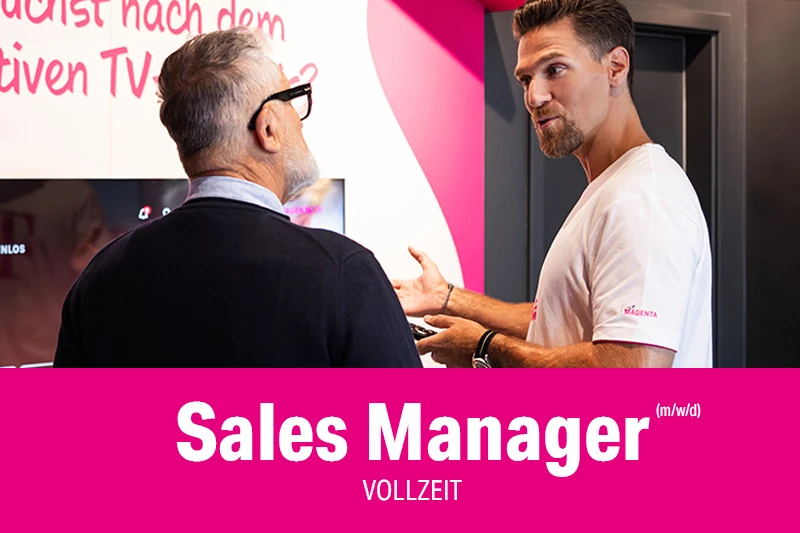 Sales Manager Vollzeit: Beratungsgespräch im Telekom-Shop mit Kunden